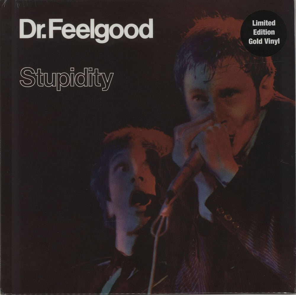 Dr Feelgood Stupidity - Gold Vinyl + Sealed UK vinyl LP album (LP record) GRAND21