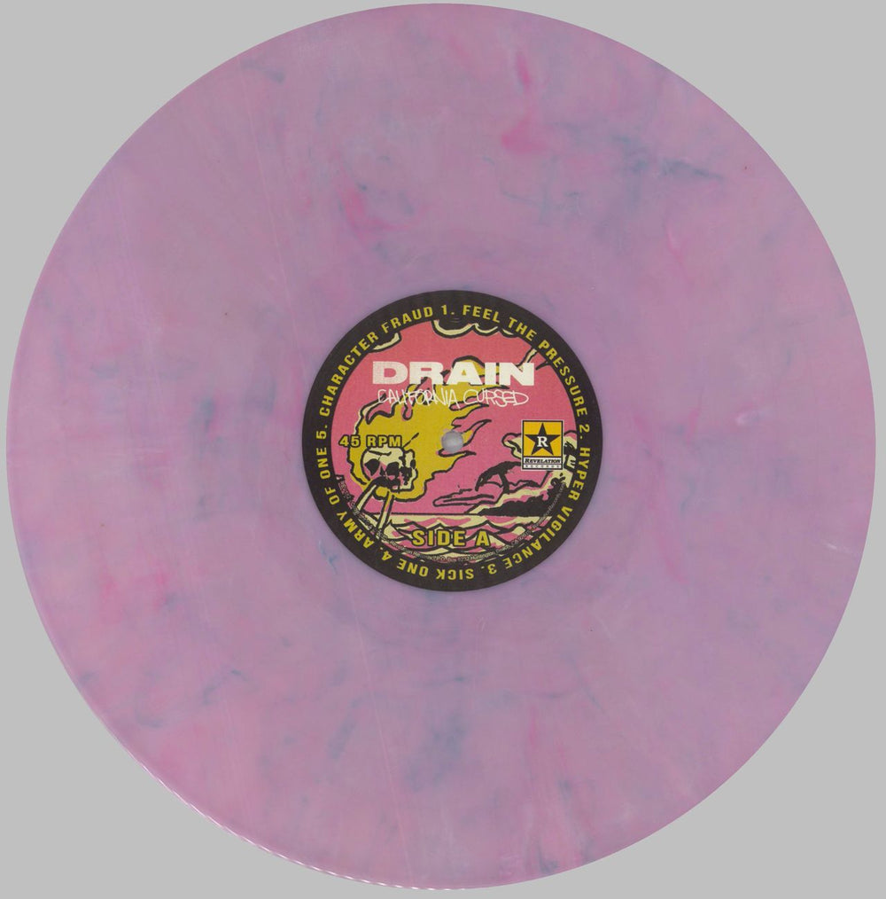 Drain California Cursed - Pink and Green Marble Vinyl US vinyl LP album (LP record) 6T7LPCA825688