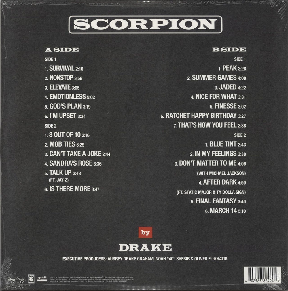 Drake Scorpion - Sealed UK 2-LP vinyl record set (Double LP Album) 602567874942