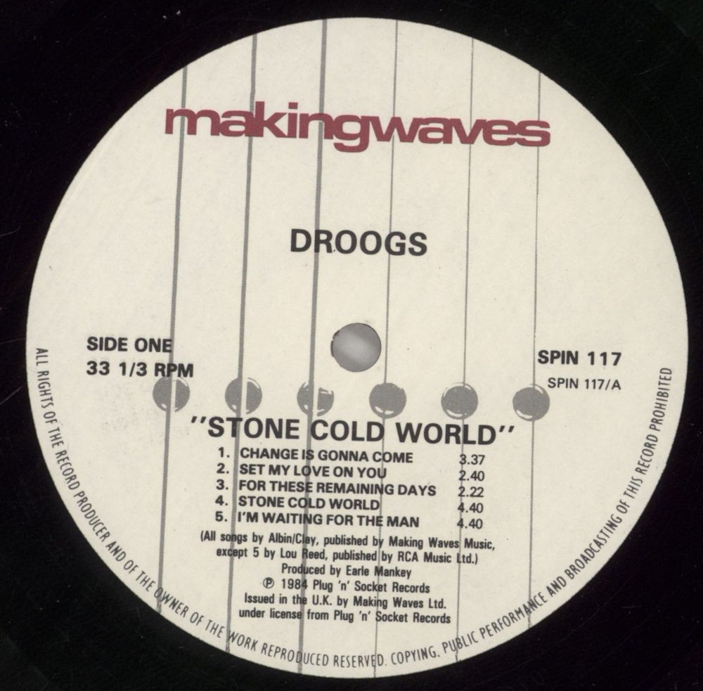 Droogs Stone Cold World UK vinyl LP album (LP record) E5OLPST860719