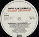 Duran Duran Burning The Ground - duplicate UK 7" vinyl single (7 inch record / 45) DDN07BU102856