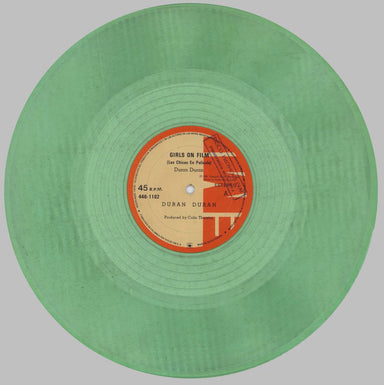 Duran Duran Las Chicas En Pelicula (Girls On Film) - Green Vinyl Colombian Promo 12" vinyl single (12 inch record / Maxi-single) 446-1102