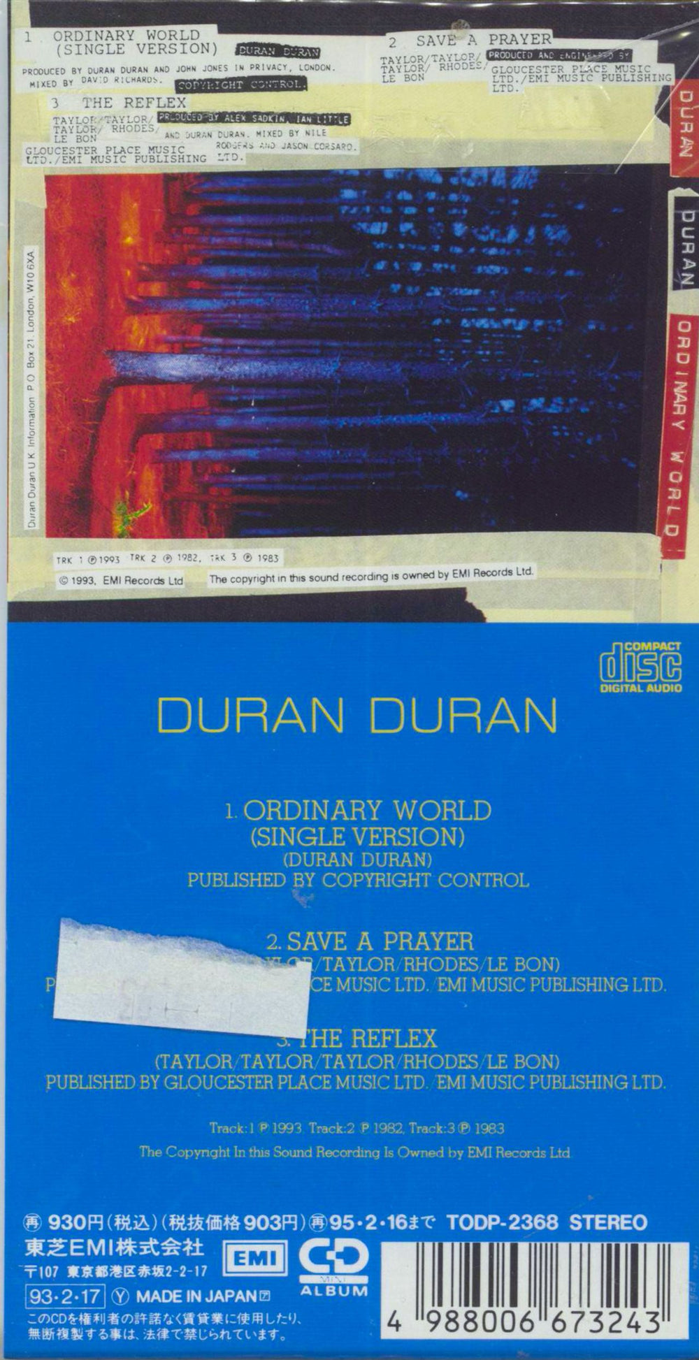 Duran Duran Ordinary World Japanese 3" CD single (CD3) 4988006673243