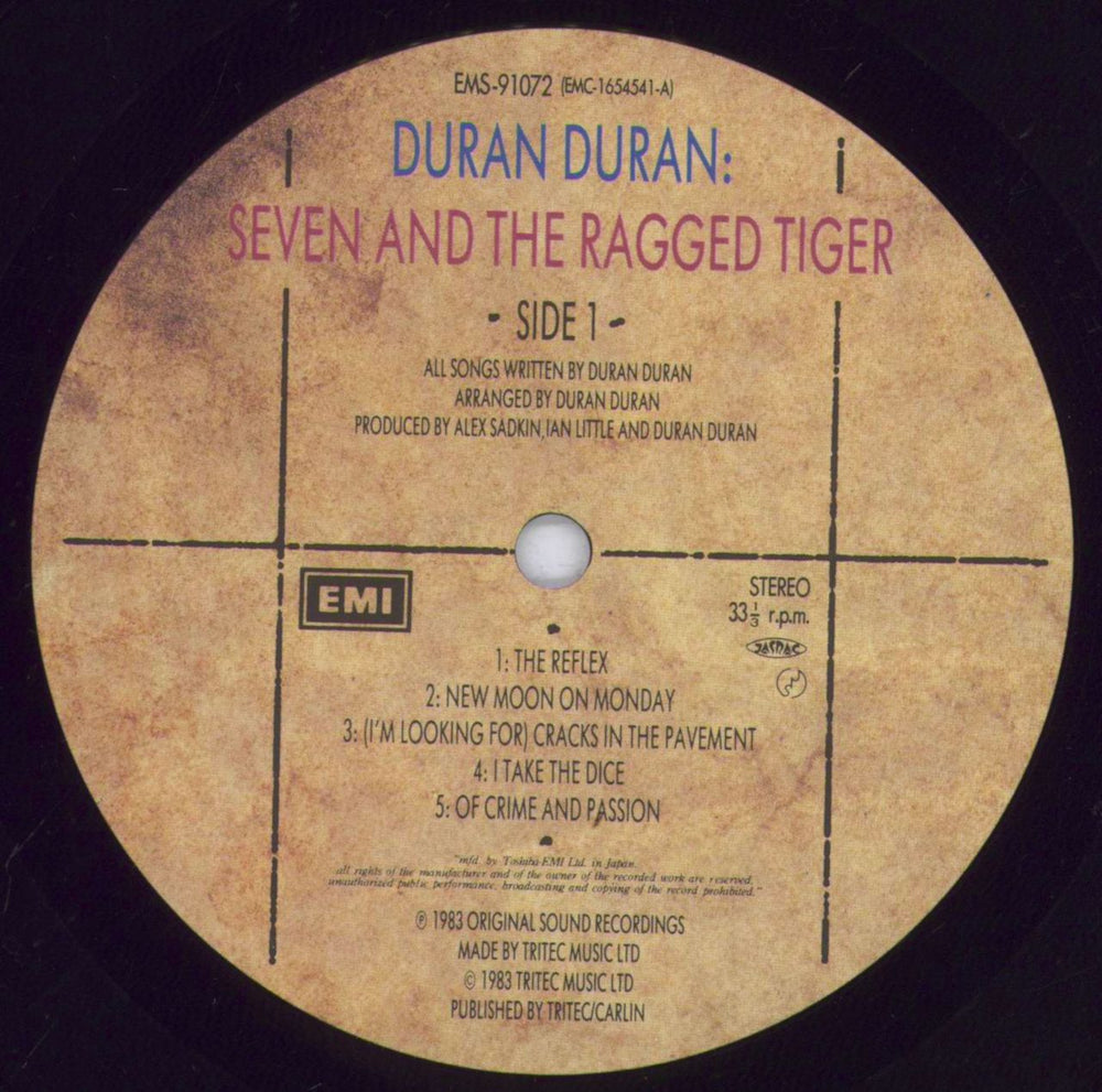 Duran Duran Seven And The Ragged Tiger + Sticker Sheet Japanese vinyl LP album (LP record) DDNLPSE831814