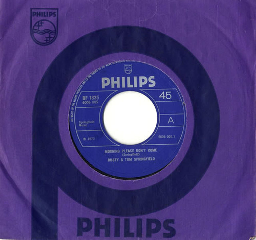 Dusty Springfield Morning Please Don't Come UK 7" vinyl single (7 inch record / 45) BF1835