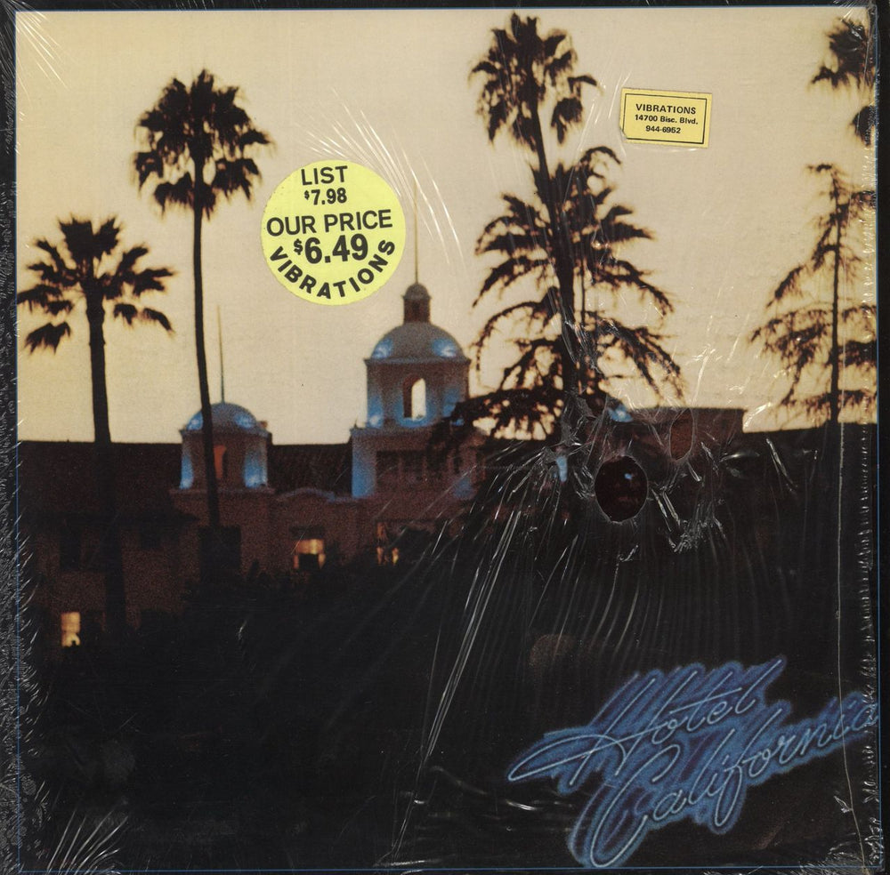 Eagles Hotel California - Open Shrink US vinyl LP album (LP record) 7E-1084