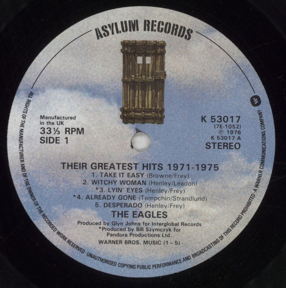 Eagles Their Greatest Hits 1971-1975 - 2nd UK vinyl LP album (LP record) EAGLPTH434358