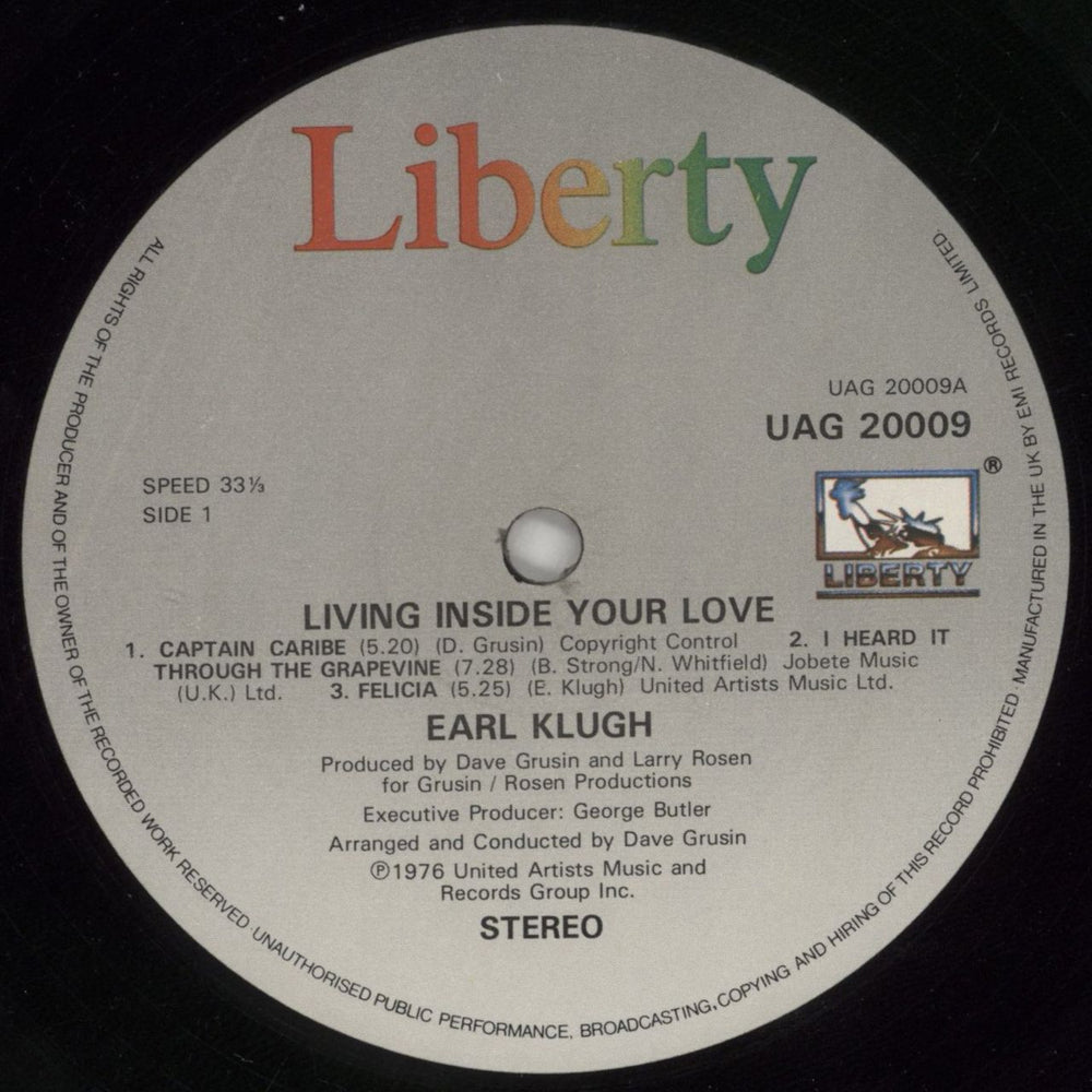 Earl Klugh Living Inside Your Love - Nimbus Supercut - EX UK vinyl LP album (LP record) EAQLPLI861034