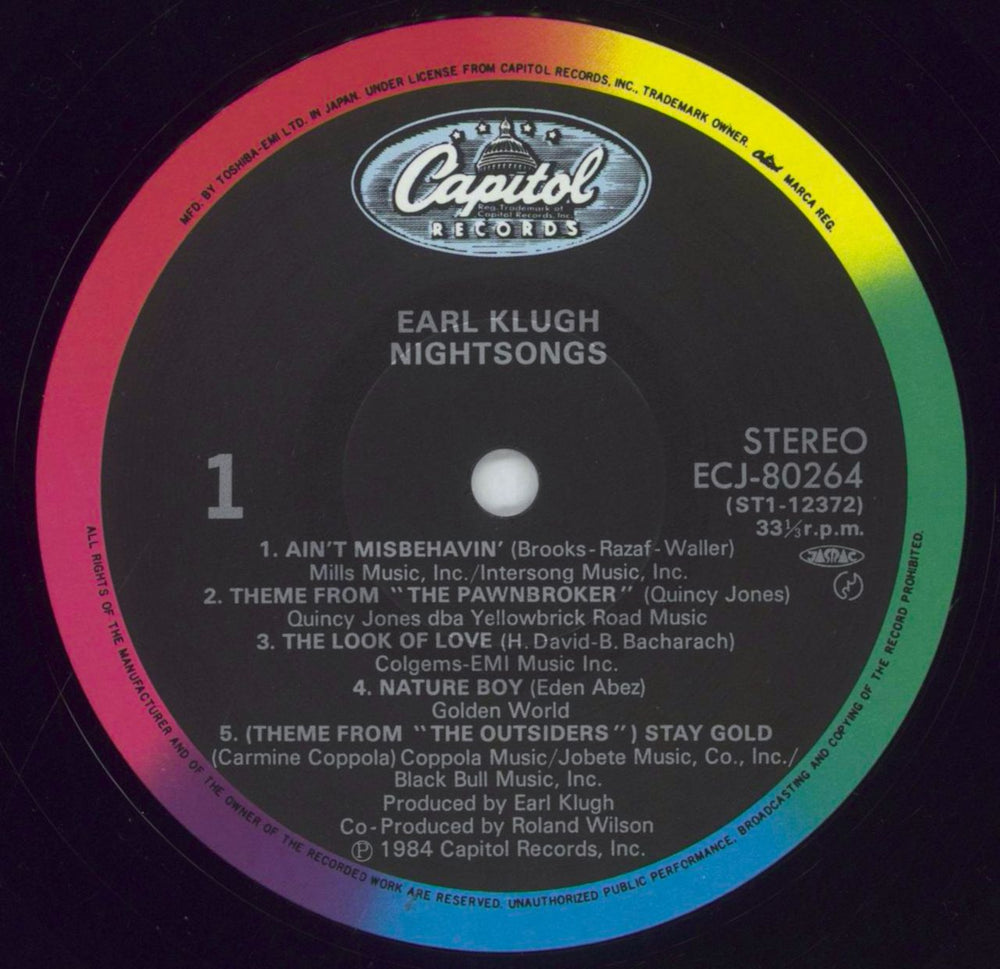 Earl Klugh Nightsongs + Obi Japanese vinyl LP album (LP record) EAQLPNI848474