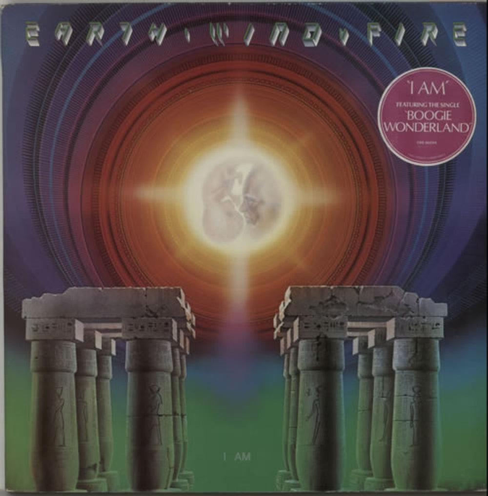 Earth Wind & Fire I Am - Purple Sticker UK vinyl LP album (LP record) 86084