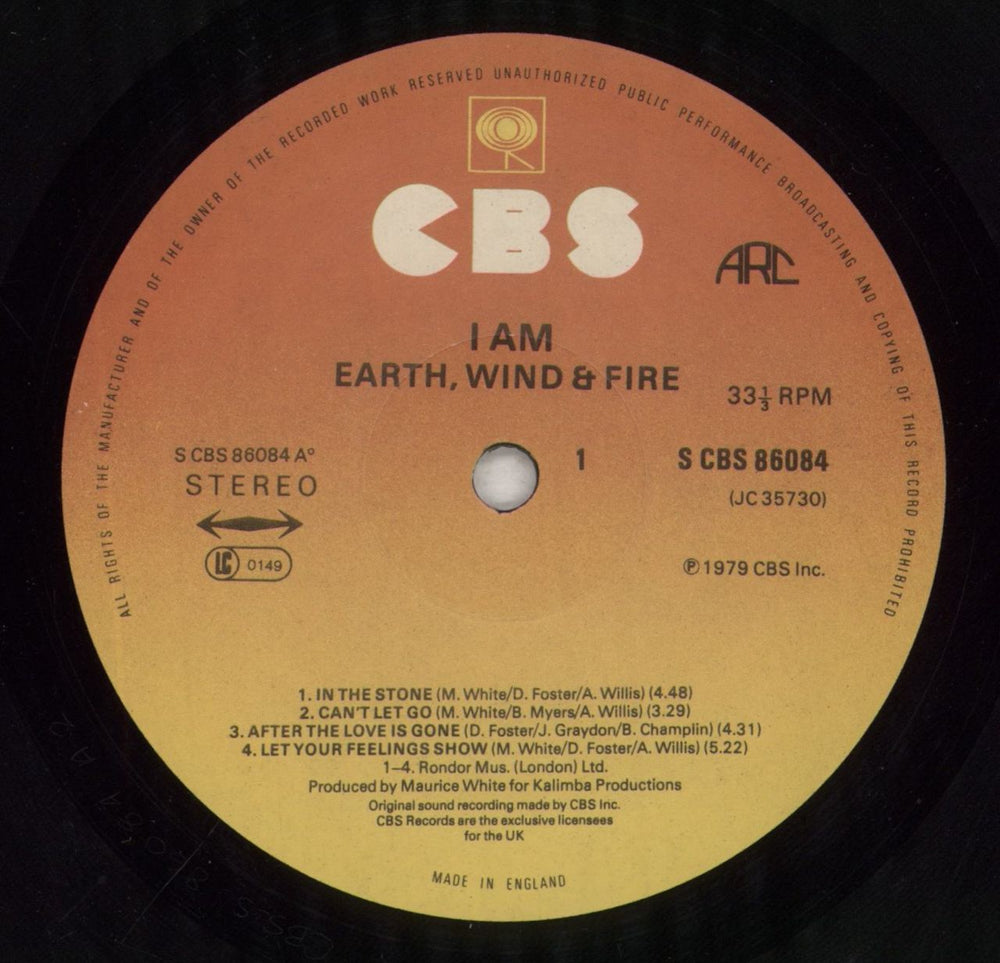 Earth Wind & Fire I Am - Purple Sticker UK vinyl LP album (LP record) EWFLPIA622017