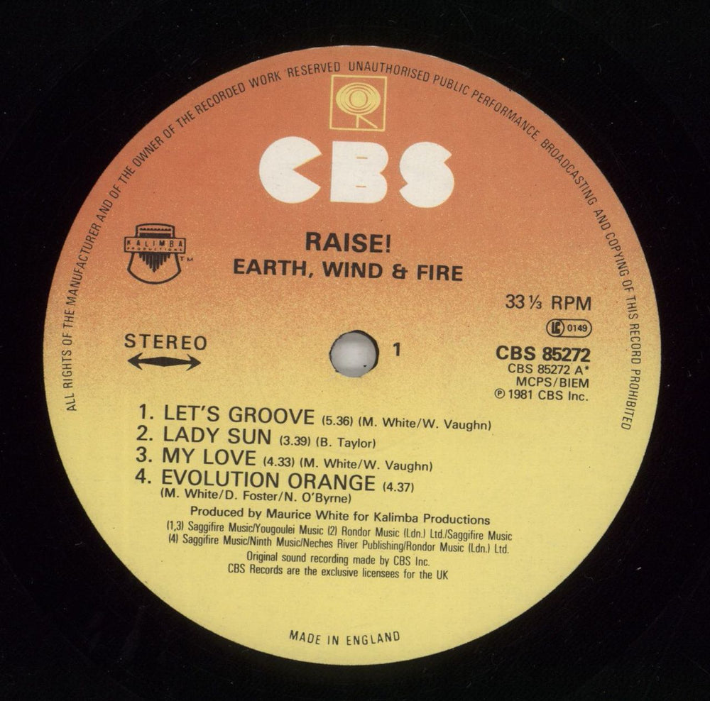 Earth Wind & Fire Raise! UK vinyl LP album (LP record) EWFLPRA272672