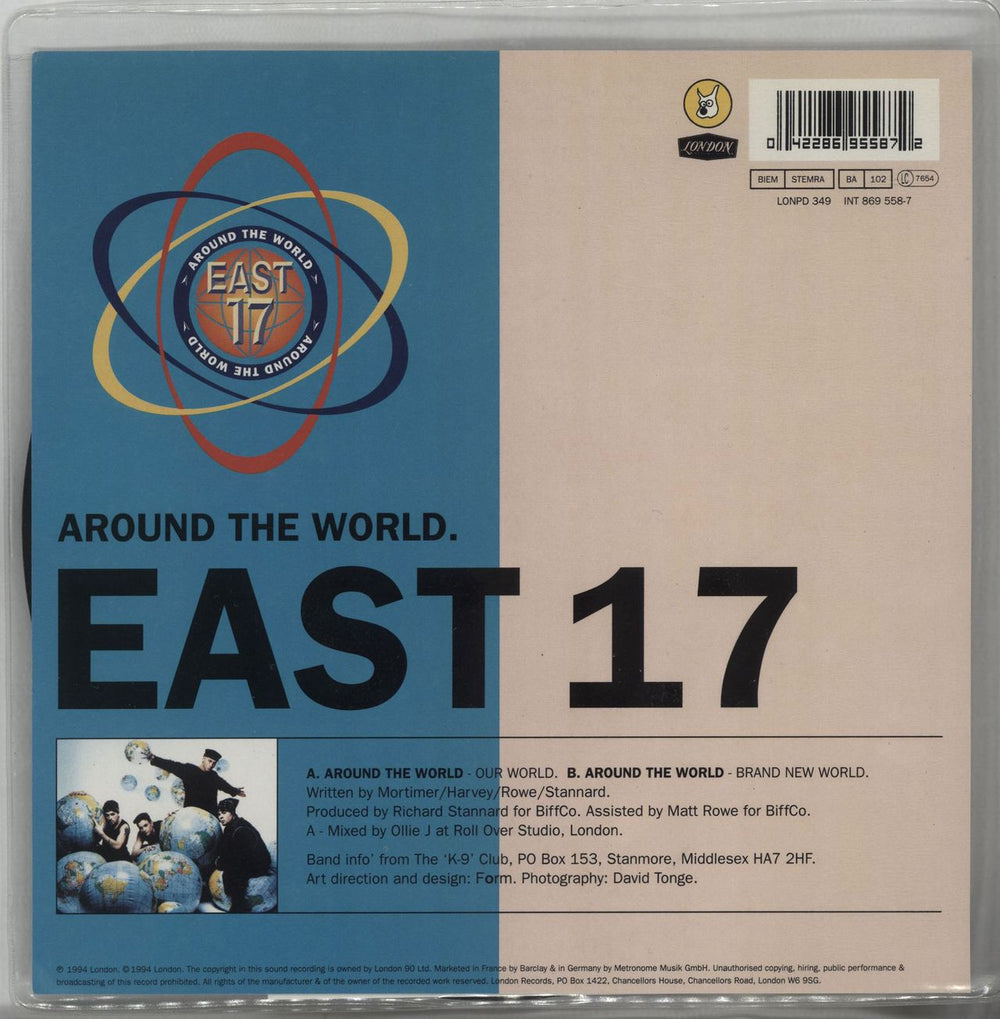 East 17 Around The World UK 7" vinyl picture disc (7 inch picture disc single) 042286955872