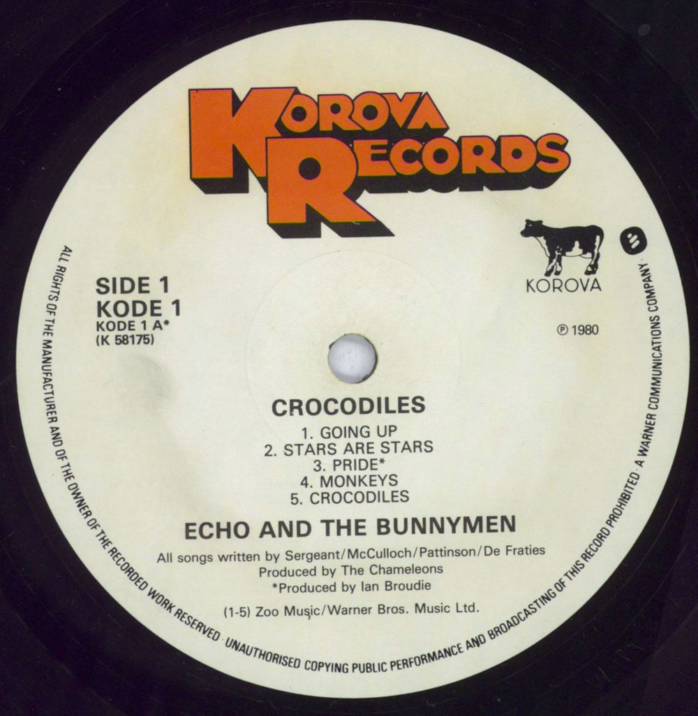 Echo & The Bunnymen Crocodiles  - stickered UK vinyl LP album (LP record) ECHLPCR830512