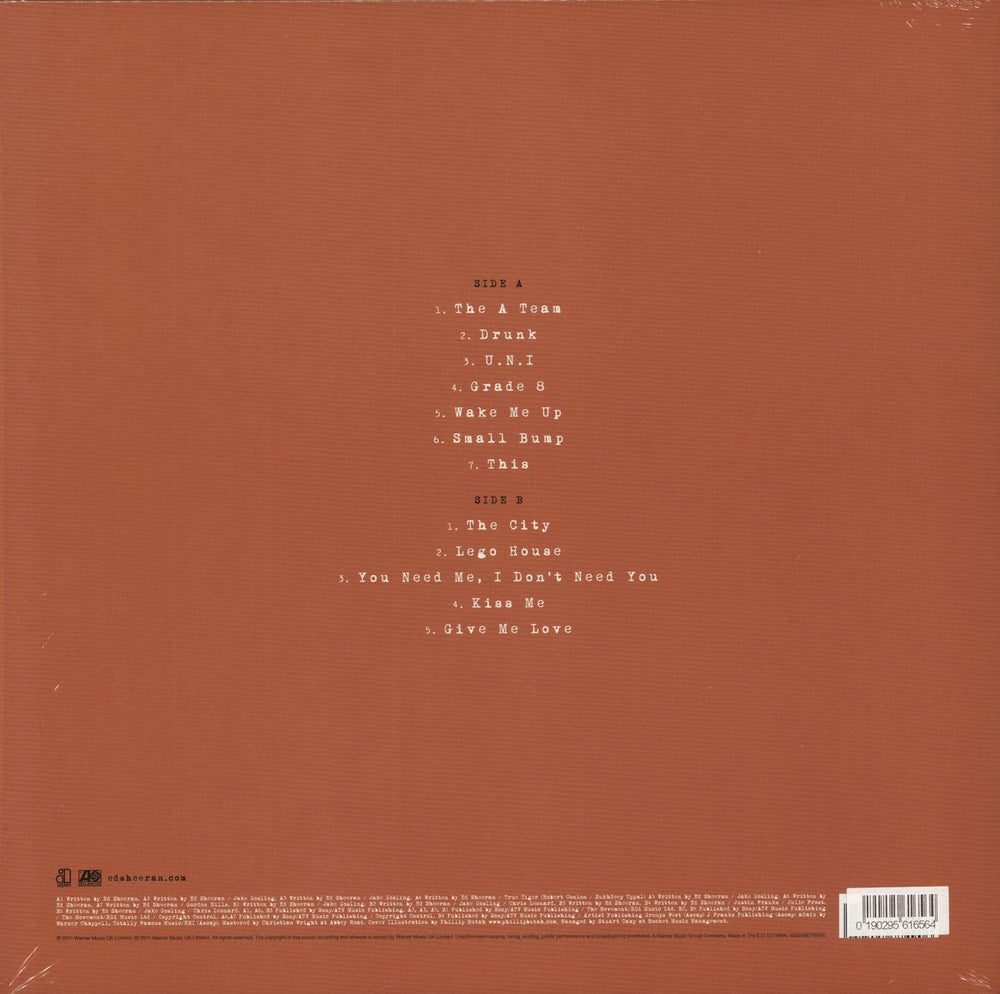 Ed Sheeran + (Plus) - White Vinyl UK vinyl LP album (LP record) 190295616564