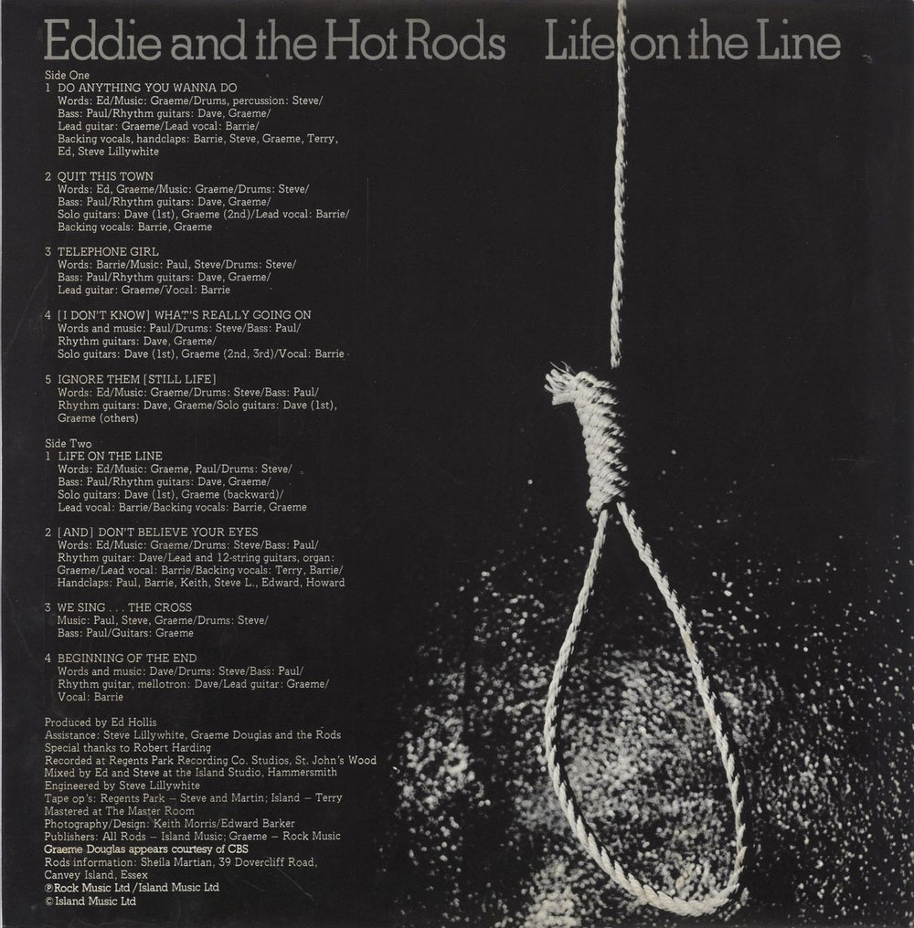 Eddie And The Hot Rods Life On The Line - Fully Autographed UK vinyl LP album (LP record) Deleted