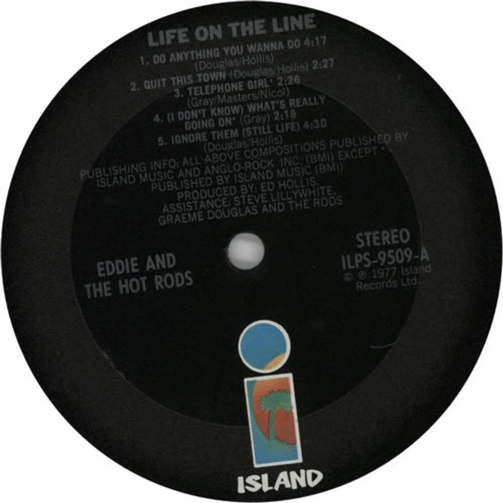 Eddie And The Hot Rods Life On The Line US vinyl LP album (LP record) EHOLPLI439043