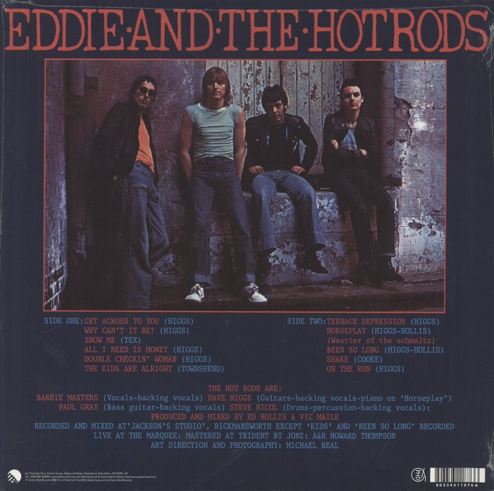 Eddie And The Hot Rods Teenage Depression - Clear Vinyl UK vinyl LP album (LP record) 803343118766