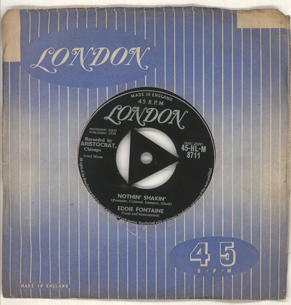 Eddie Fontaine Nothin' Shakin' UK 7" vinyl single (7 inch record / 45) 45-HL-M8711