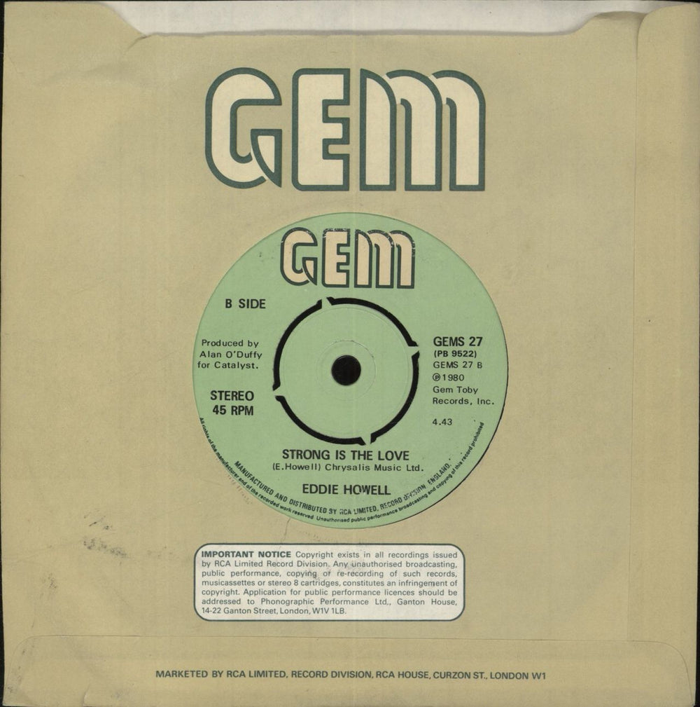 Eddie Howell Hatcheck Girl UK 7" vinyl single (7 inch record / 45)