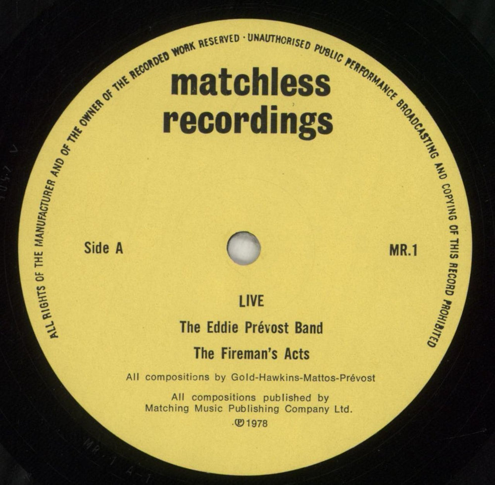 Eddie Prévost Live UK vinyl LP album (LP record) Q0DLPLI851881