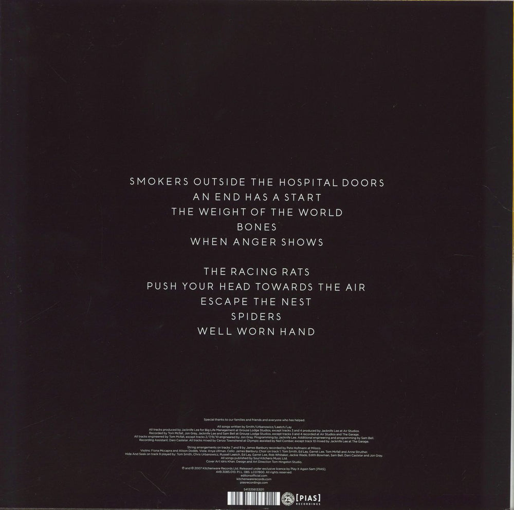 Editors An End Has A Start UK vinyl LP album (LP record)