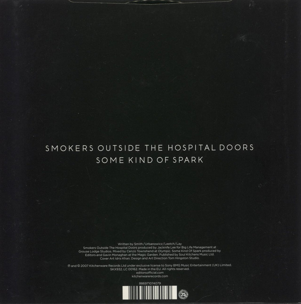 Editors Smokers Outside The Hospital Doors UK 7" vinyl single (7 inch record / 45) 886971074079