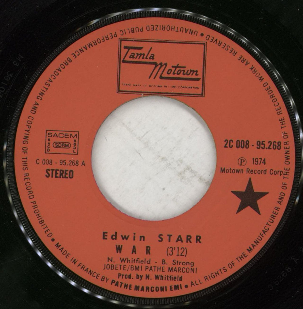 Edwin Starr War French 7" vinyl single (7 inch record / 45) EDS07WA864595