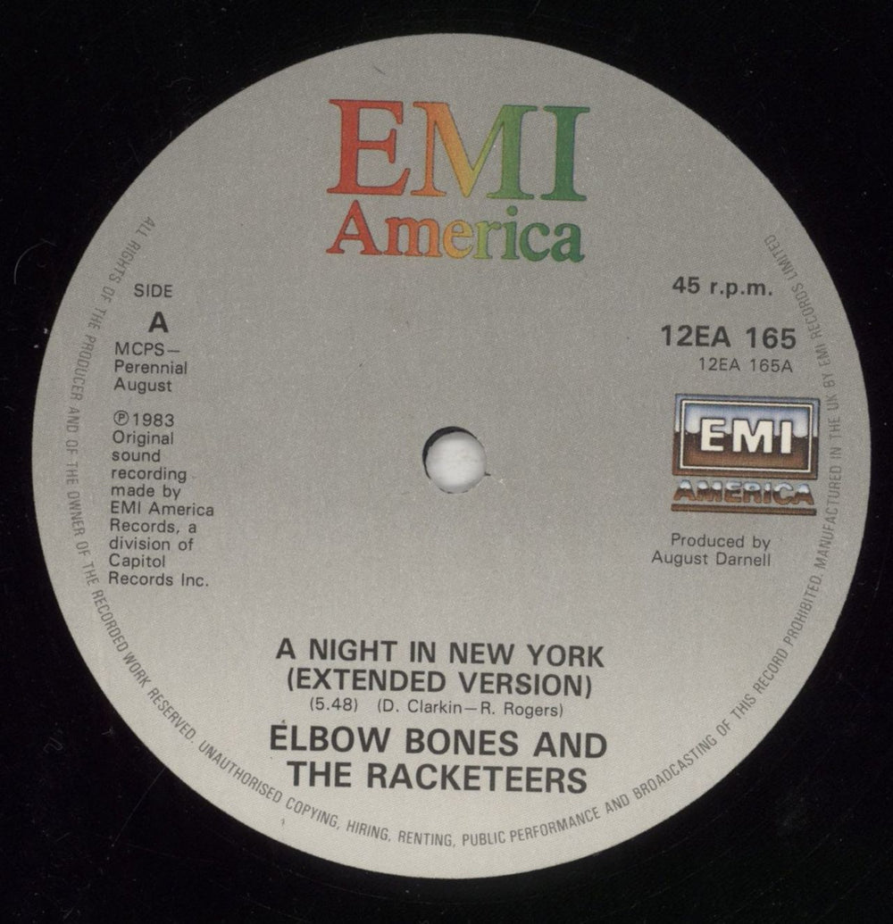 Elbow Bones And The Racketeers A Night In New York UK 12" vinyl single (12 inch record / Maxi-single) EOB12AN712239