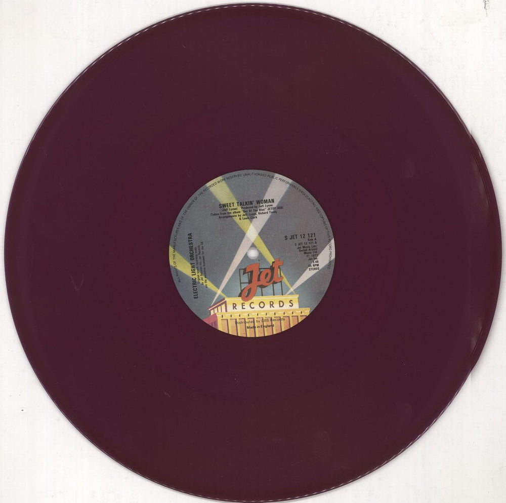 Electric Light Orchestra Sweet Talkin' Woman - Purple Vinyl - EX UK 12" vinyl single (12 inch record / Maxi-single)