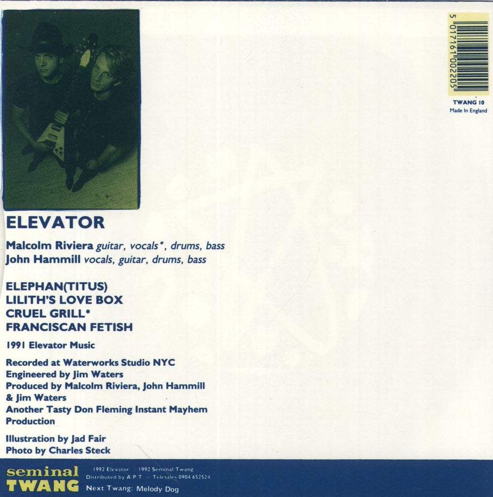 Elevator Elephan(titus) UK 7" vinyl single (7 inch record / 45) 5017761002205