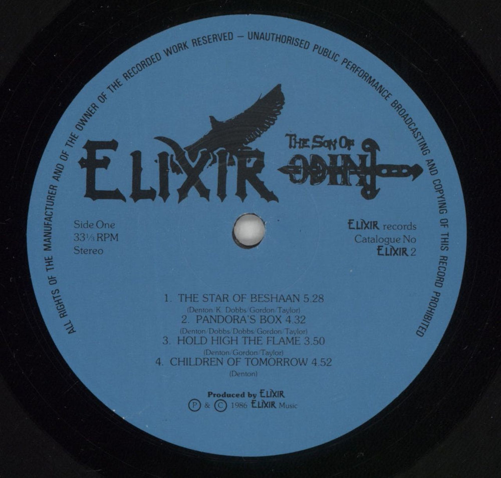 Elixir The Son Of Odin + Lyric & Merchandise Insert UK vinyl LP album (LP record) IXILPTH874445