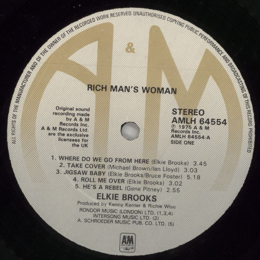 Elkie Brooks Rich Man's Woman UK vinyl LP album (LP record) EKBLPRI659503