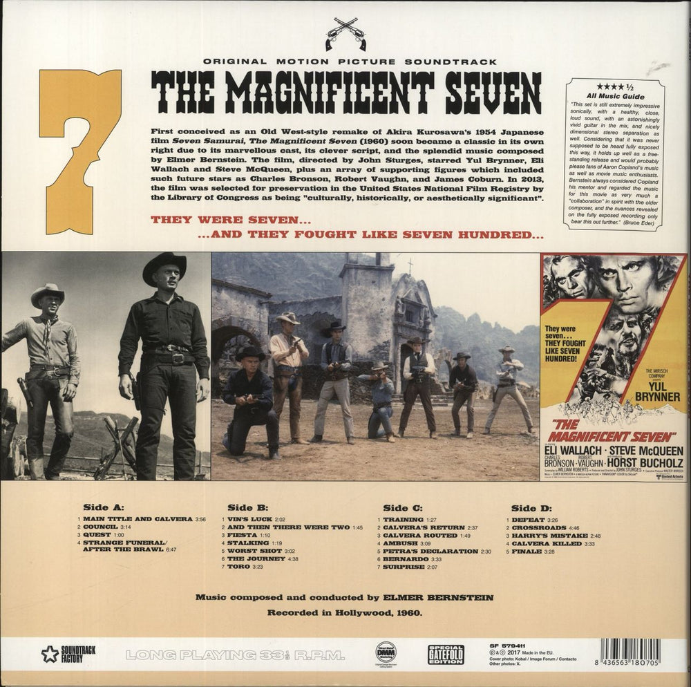 Elmer Bernstein The Magnificent Seven - 180gm UK 2-LP vinyl record set (Double LP Album)