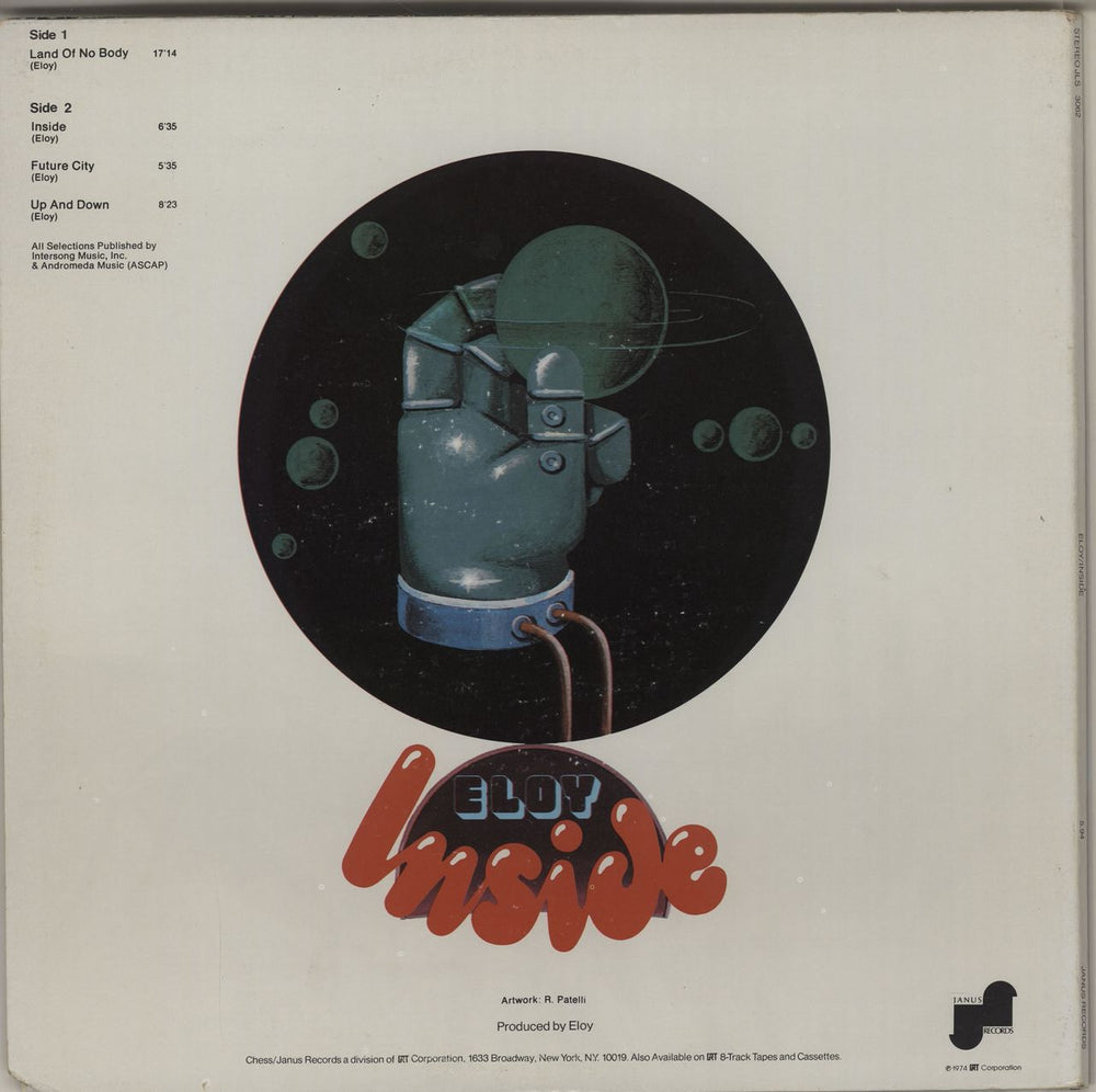 Eloy Inside US vinyl LP album (LP record)