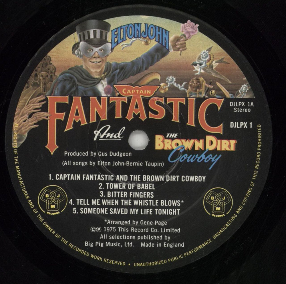 Elton John Captain Fantastic + Booklets UK vinyl LP album (LP record) JOHLPCA787306