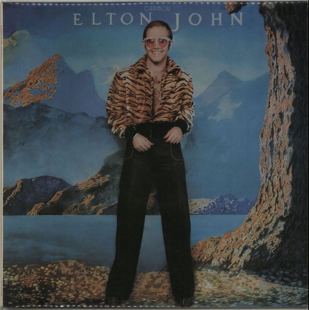 Elton John Caribou - Red Vinyl UK vinyl LP album (LP record) DJLPH439