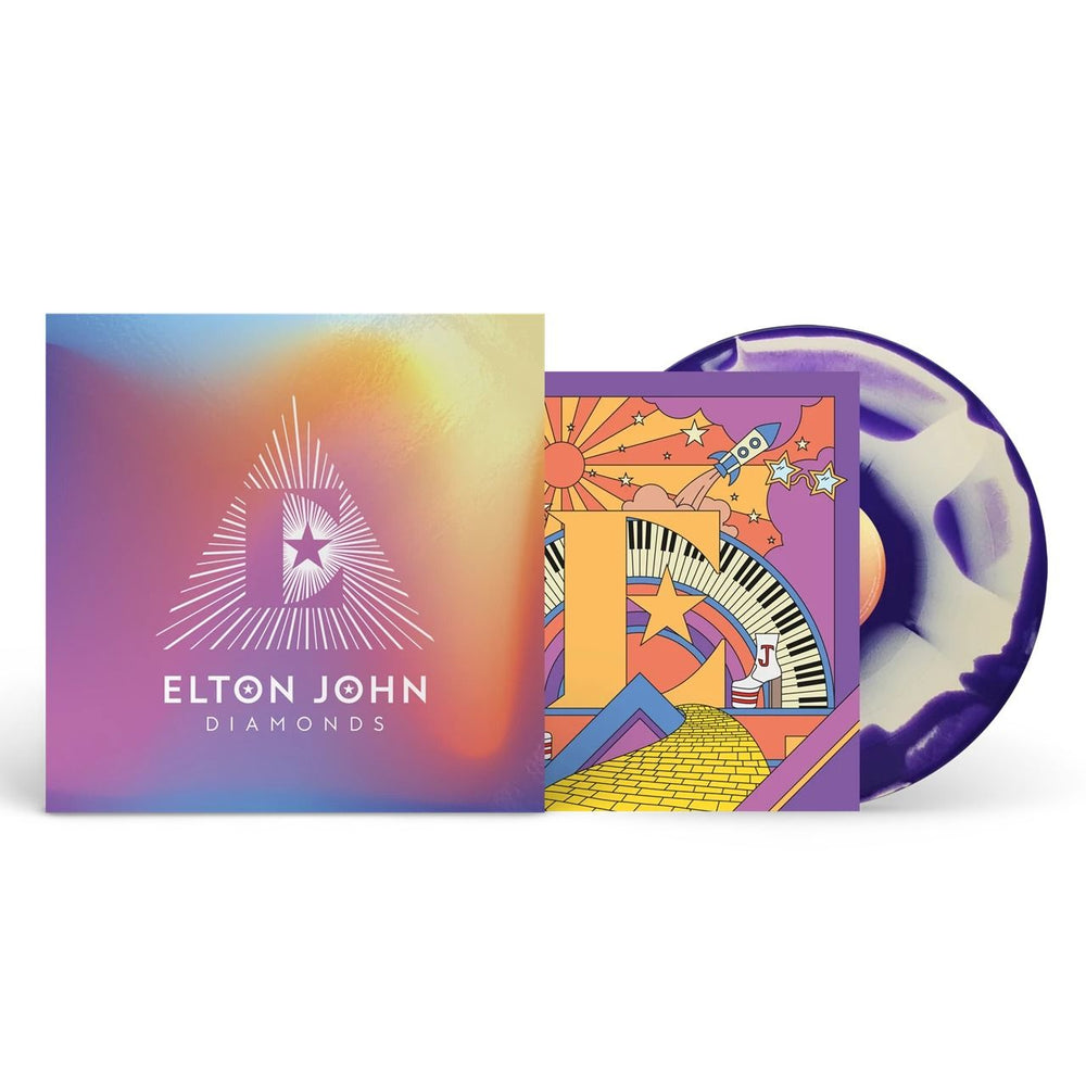 Elton John Diamonds - Pyramid Edition Purple Splatter Vinyl - Sealed UK vinyl LP album (LP record) 556505-3