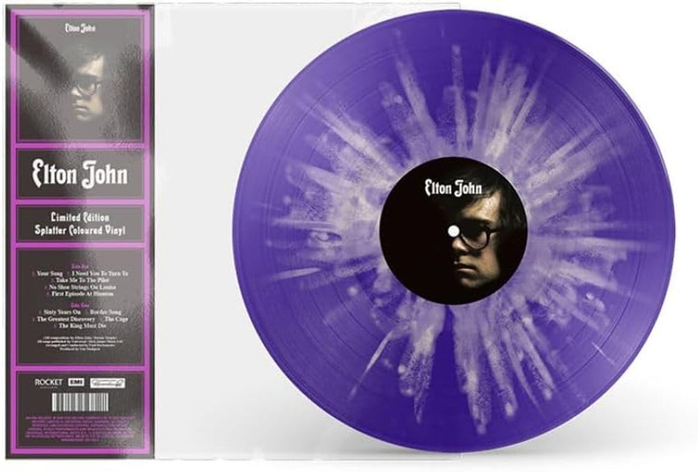 Elton John Elton John - Purple Splatter Vinyl Edition UK vinyl LP album (LP record) 657936-9