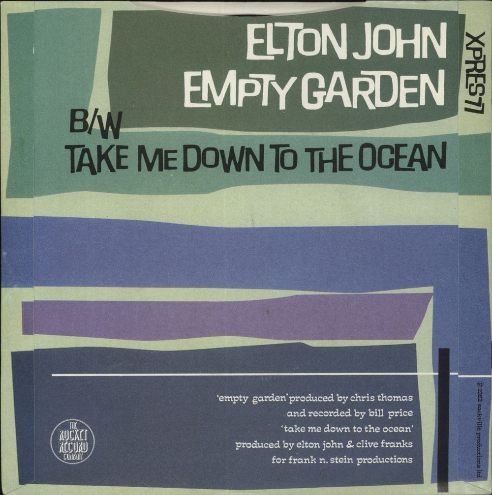 Elton John Empty Garden UK 7" vinyl single (7 inch record / 45)