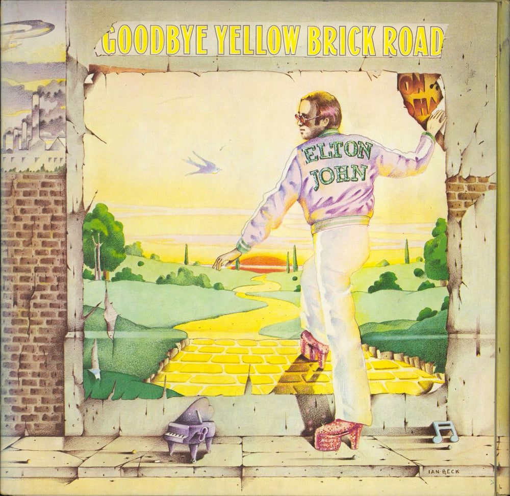 Elton John Goodbye Yellow Brick Road - Black & Purple Vinyl UK 2-LP vinyl record set (Double LP Album) DJLPD1001