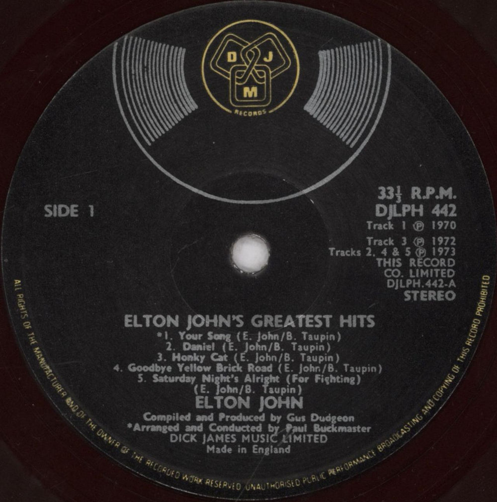 Elton John Greatest Hits - Brown Vinyl UK vinyl LP album (LP record) JOHLPGR833659