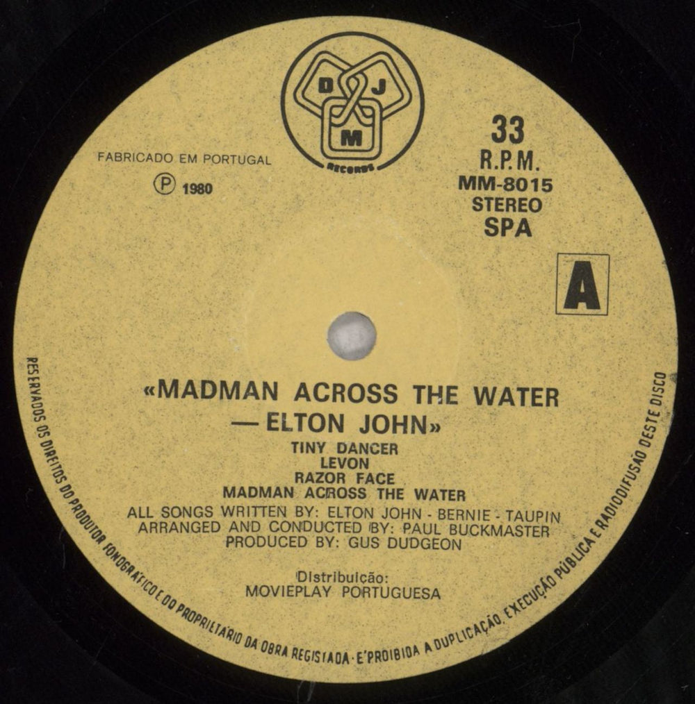 Elton John Madman Across The Water Portugese vinyl LP album (LP record) JOHLPMA497369