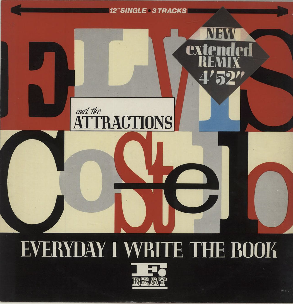 Elvis Costello Everyday I Write The Book (Extended Mix) - Stickered Sleeve UK 12" vinyl single (12 inch record / Maxi-single) XX32T