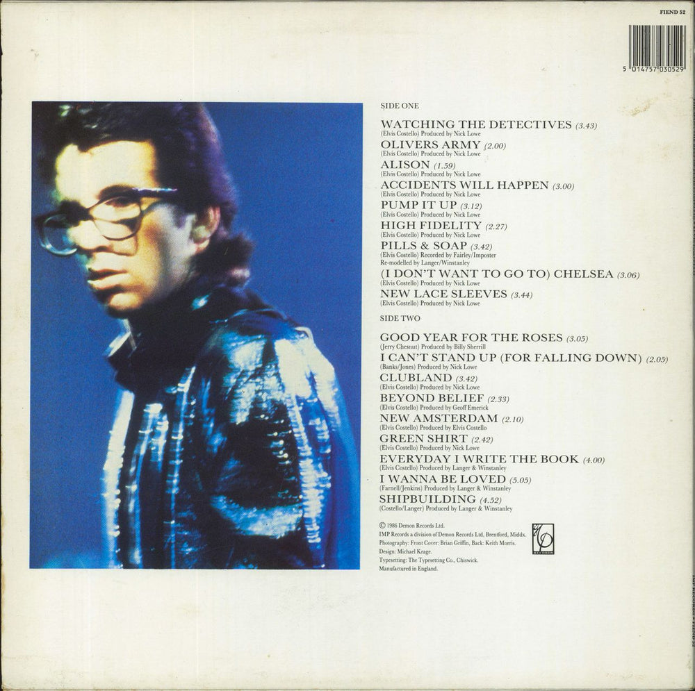 Elvis Costello The Man - The Best Of Elvis Costello UK vinyl LP album (LP record) 5014757030529