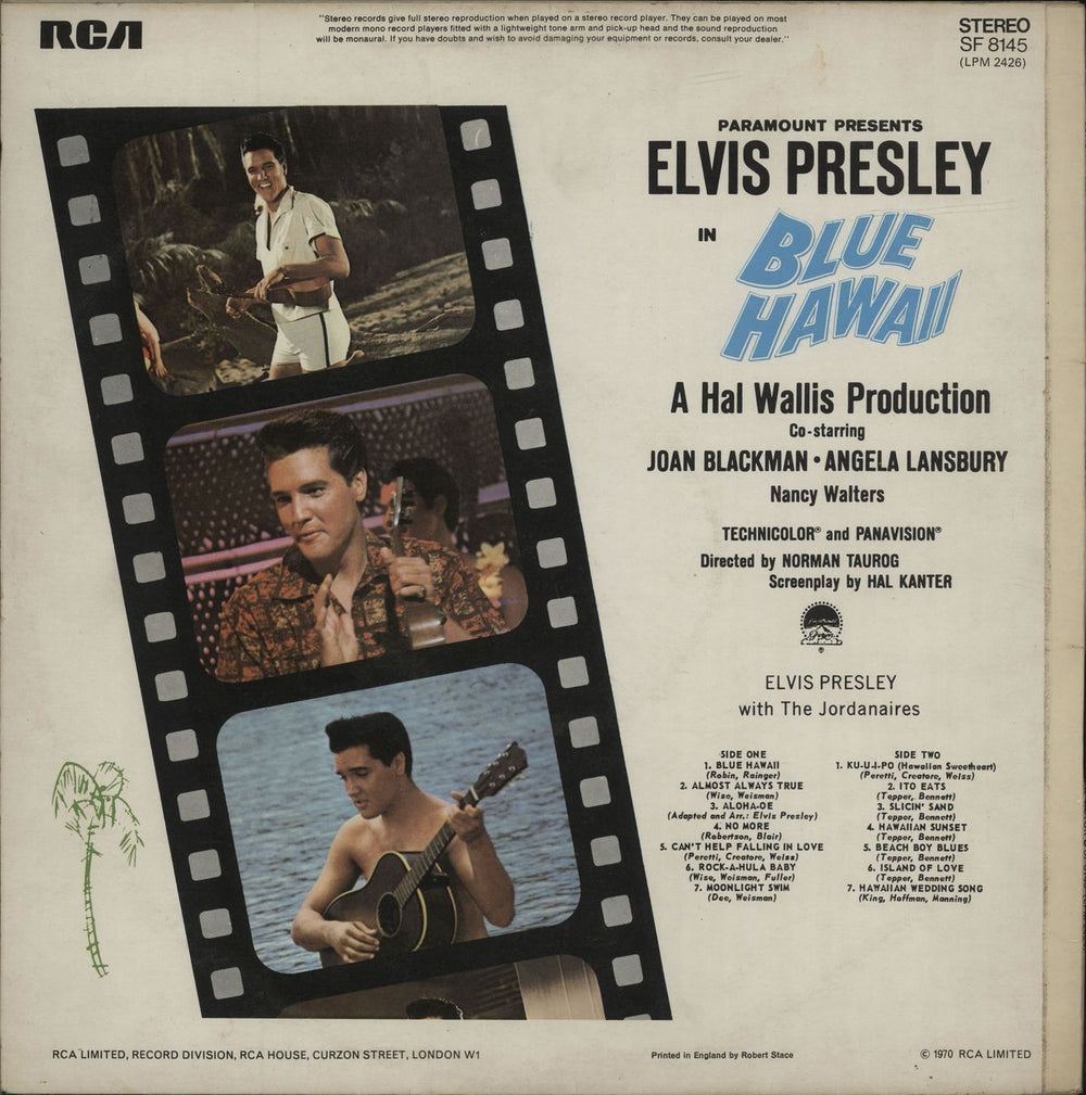 Elvis Presley Blue Hawaii - laminated UK vinyl LP album (LP record)