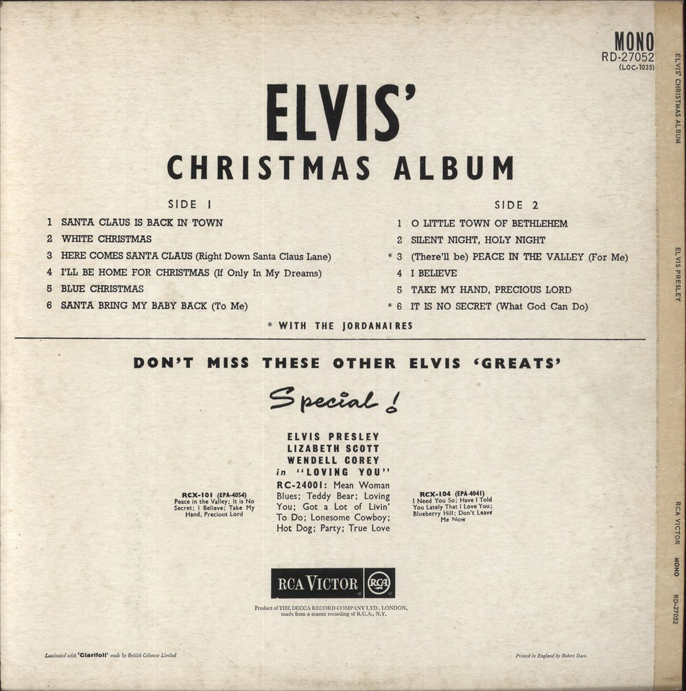 Elvis Presley Elvis' Christmas Album - 2nd UK vinyl LP album (LP record)