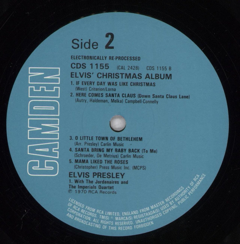 Elvis Presley Elvis' Christmas Album UK vinyl LP album (LP record)