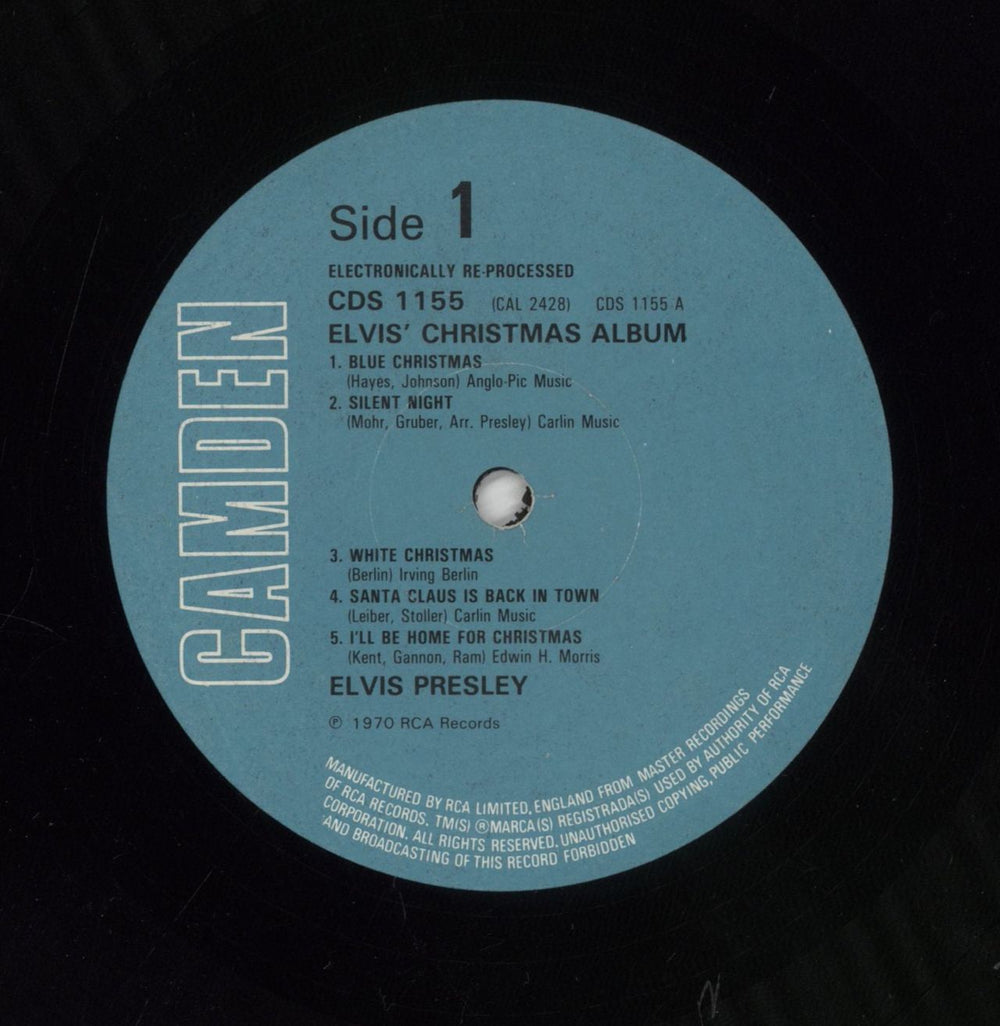 Elvis Presley Elvis' Christmas Album UK vinyl LP album (LP record)