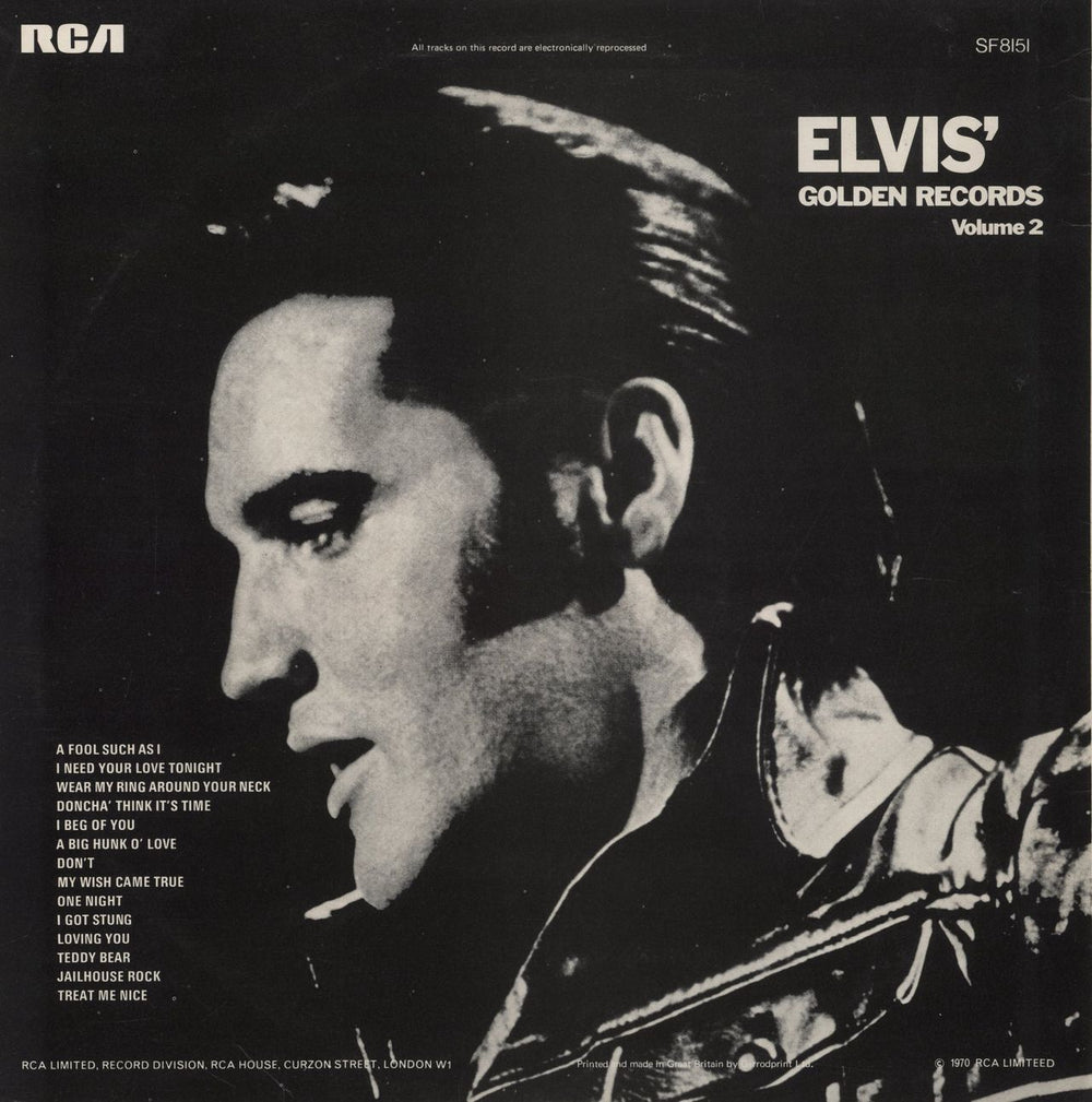 Elvis Presley Elvis' Golden Records Volume 2 - Matt Sleeve UK vinyl LP album (LP record)